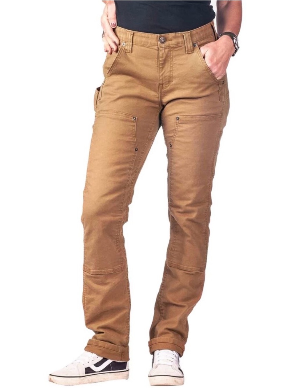 Dovetail NEW Maven X Pant Women’s Saddle Brown Canvas Mid Rise Slim Fit Gorpcore